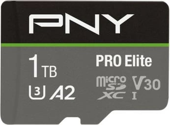 MicroSDXC PNY PRO Elite 1TB, Class 10, UHS-I, 100MB/s, 90MB/s, zi/gri