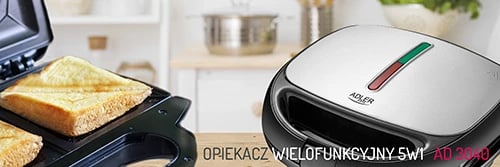 pajisje pjekjeje multifunksionale, Adler AD 3040, 5‑në‑1, 800–1200W, pllaka çelik inox të ndërrueshme, ngjyrë e zezë