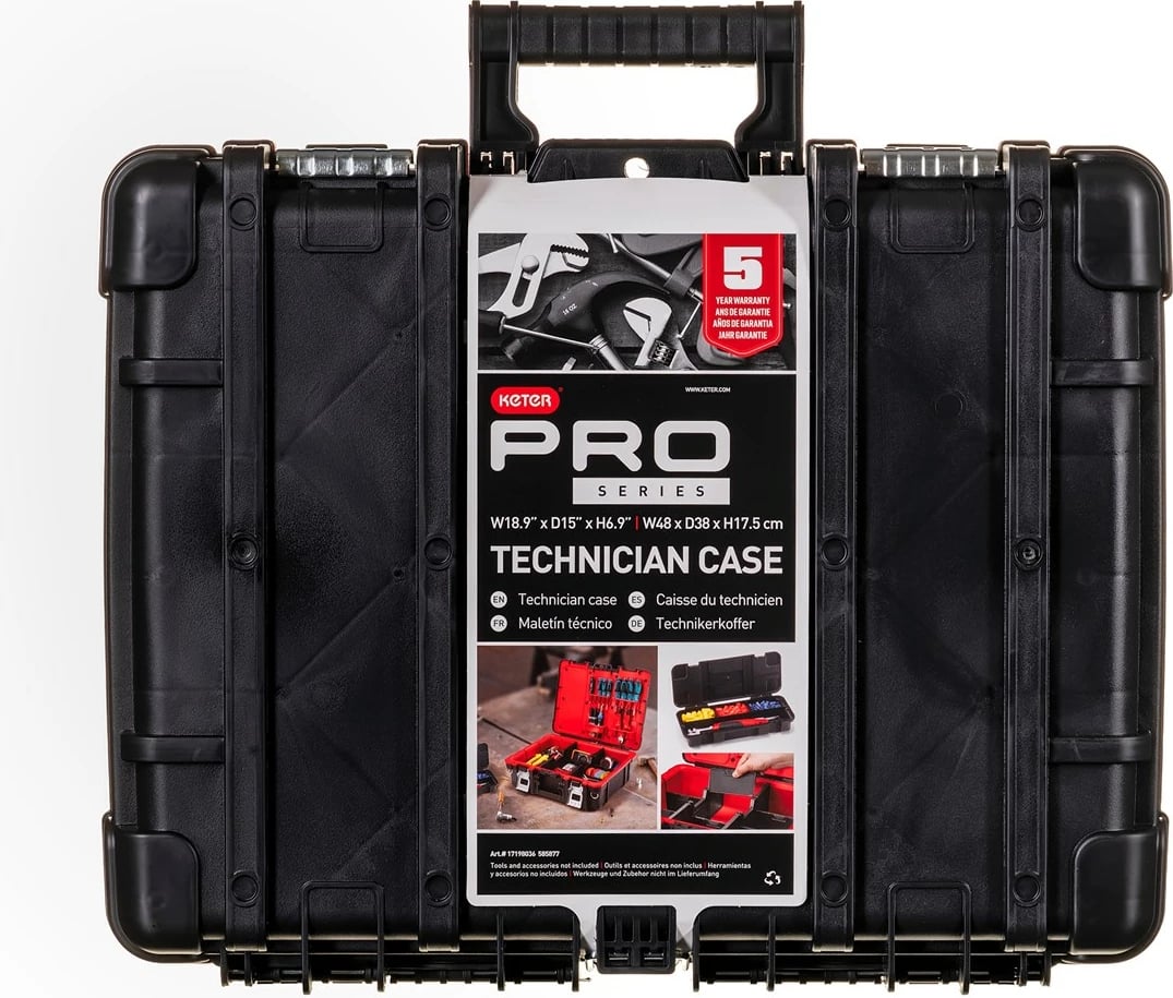 Kasë veglash Keter 237003, polipropilen, e zezë/kuqe