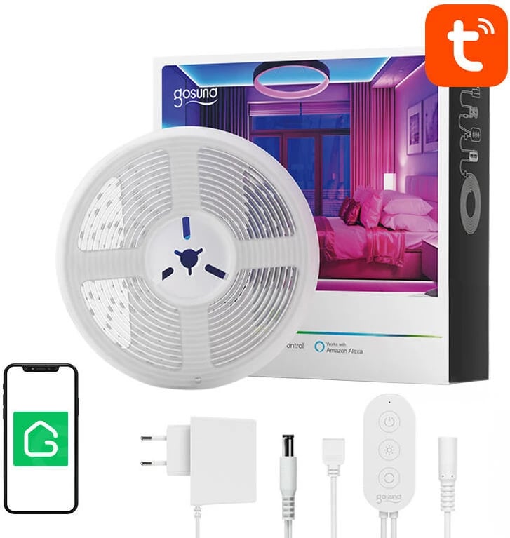 Shirit LED i mençur Gosund SL2, 5m, RGB, WiFi