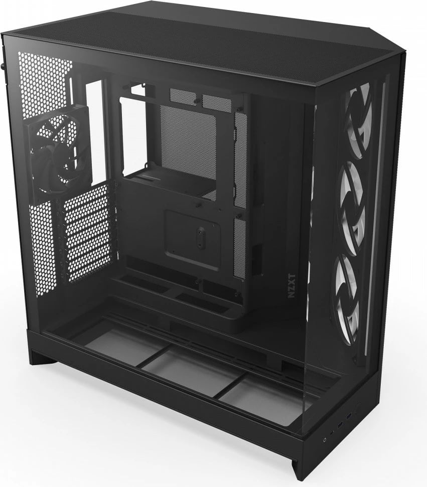 Kasë NZXT H9 Flow RGB (2025) CM-H92FB-R1 Midi Tower ATX, xham i temperuar, mbështetje radiator 420 mm, deri 10 fenera, e zezë Kasë NZXT H9 Flow RGB (2025) CM-H92FB-R1 Midi Tower ATX, xham i temperuar, mbështetje radiator 420 mm, deri 10 fenera, e zezë