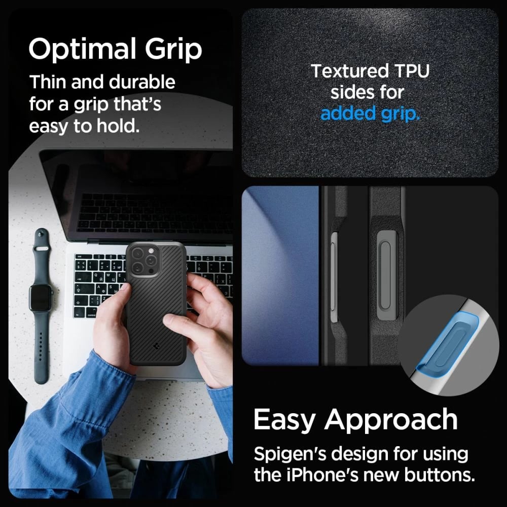 Mbështjellës Spigen Core Armor për iPhone 16 Pro Max, Mat Zi