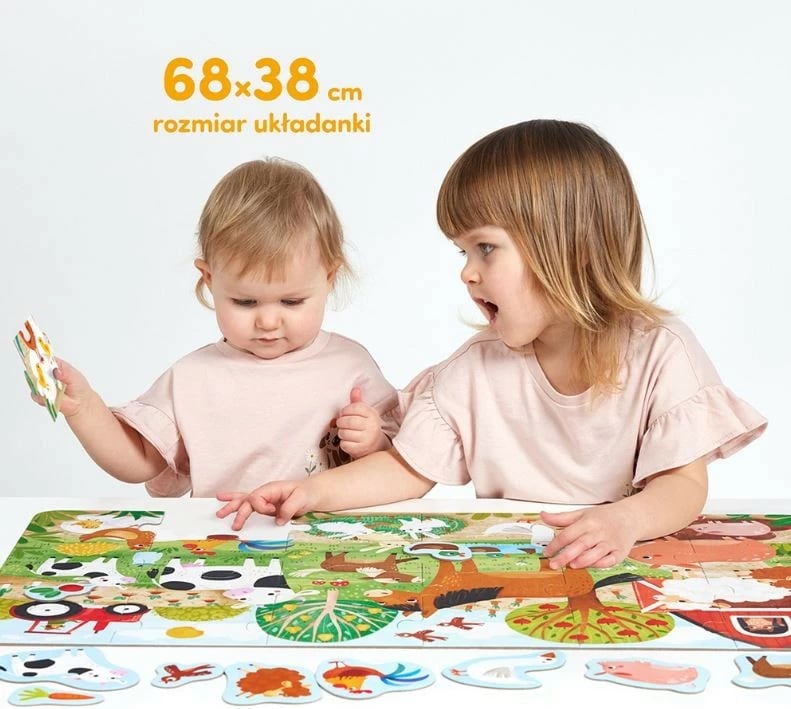 Puzzle për fëmijë CzuCzu Fun Puzzles 24 pjesë, fermë, shumëngjyrëshe