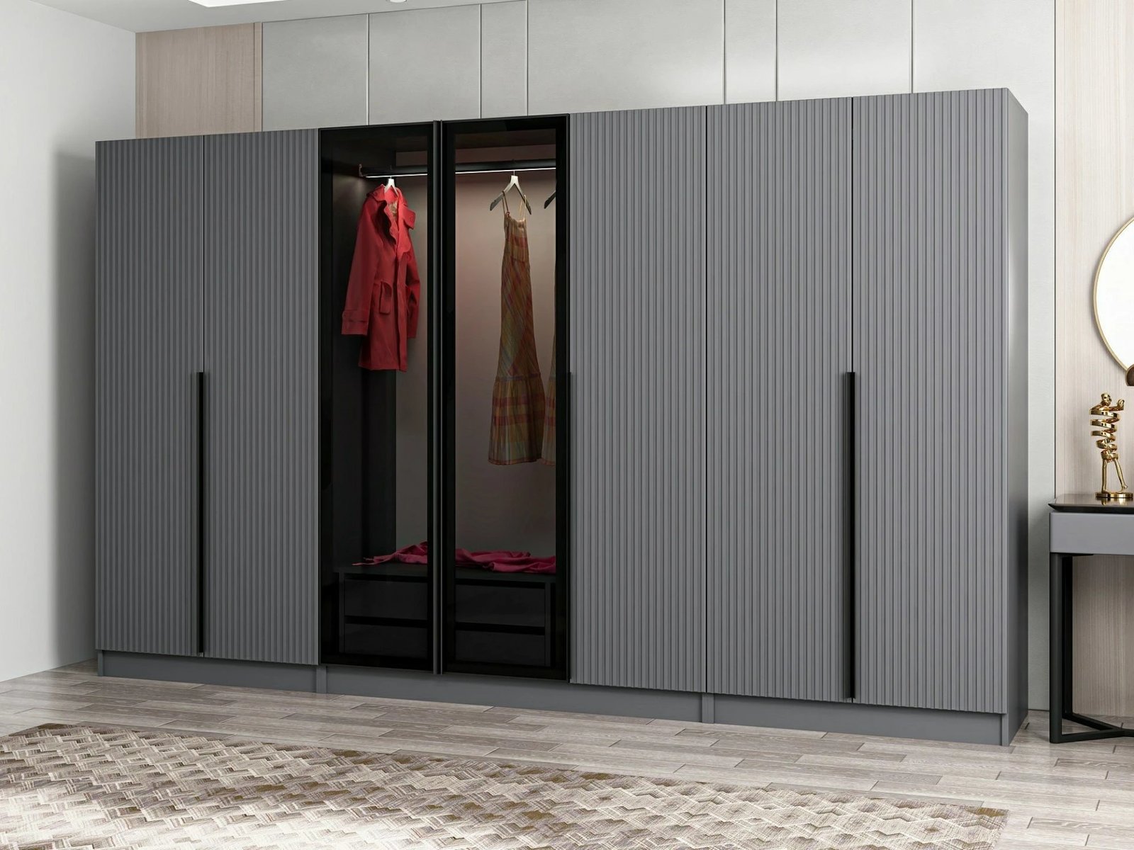 Dollap Skye Decor, Kale Plus, ngjyrë fume, 315x210x52cm