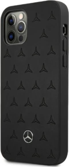 Mbështjellës Mercedes MEHCP12LPSQBK për iPhone 12 Pro Max 6.7", lëkurë, i zi