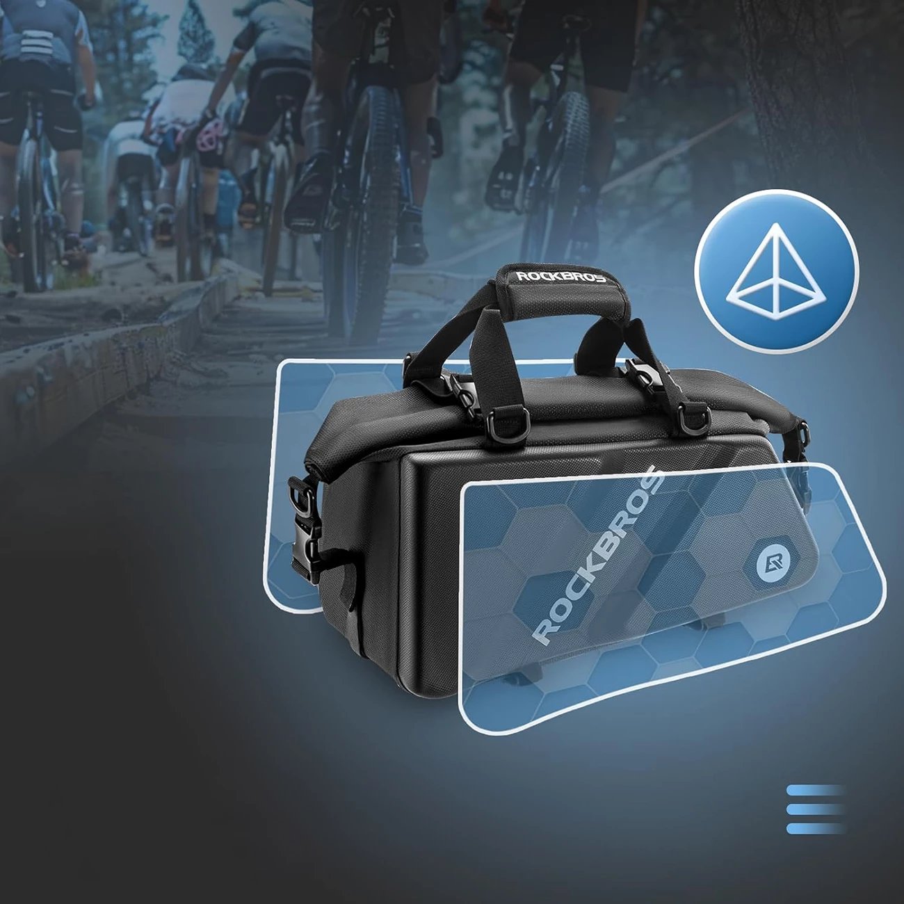 Çantë bagazhi biçiklete Rockbros 30140090001, 11.6L, e zezë