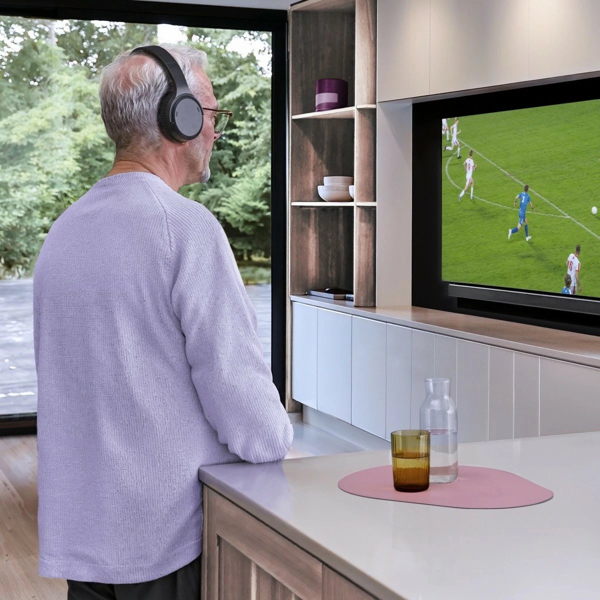 Kufje pa tela, Hama, 221847, over-ear 2.4 GHz me USB dongle, Bluetooth 2.0, me mikrofon, e zezë