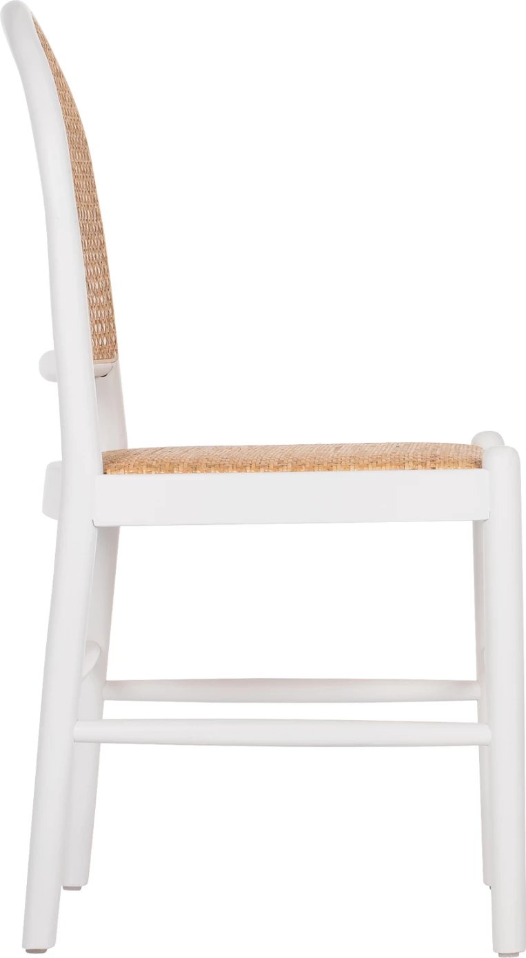 Karrige dru ahu, ngjyrë e bardhë-ratan bezhë, FH9407.03, 43x50x87H cm Karrige dru ahu, ngjyrë e bardhë-ratan bezhë, FH9407.03, 43x50x87H cm