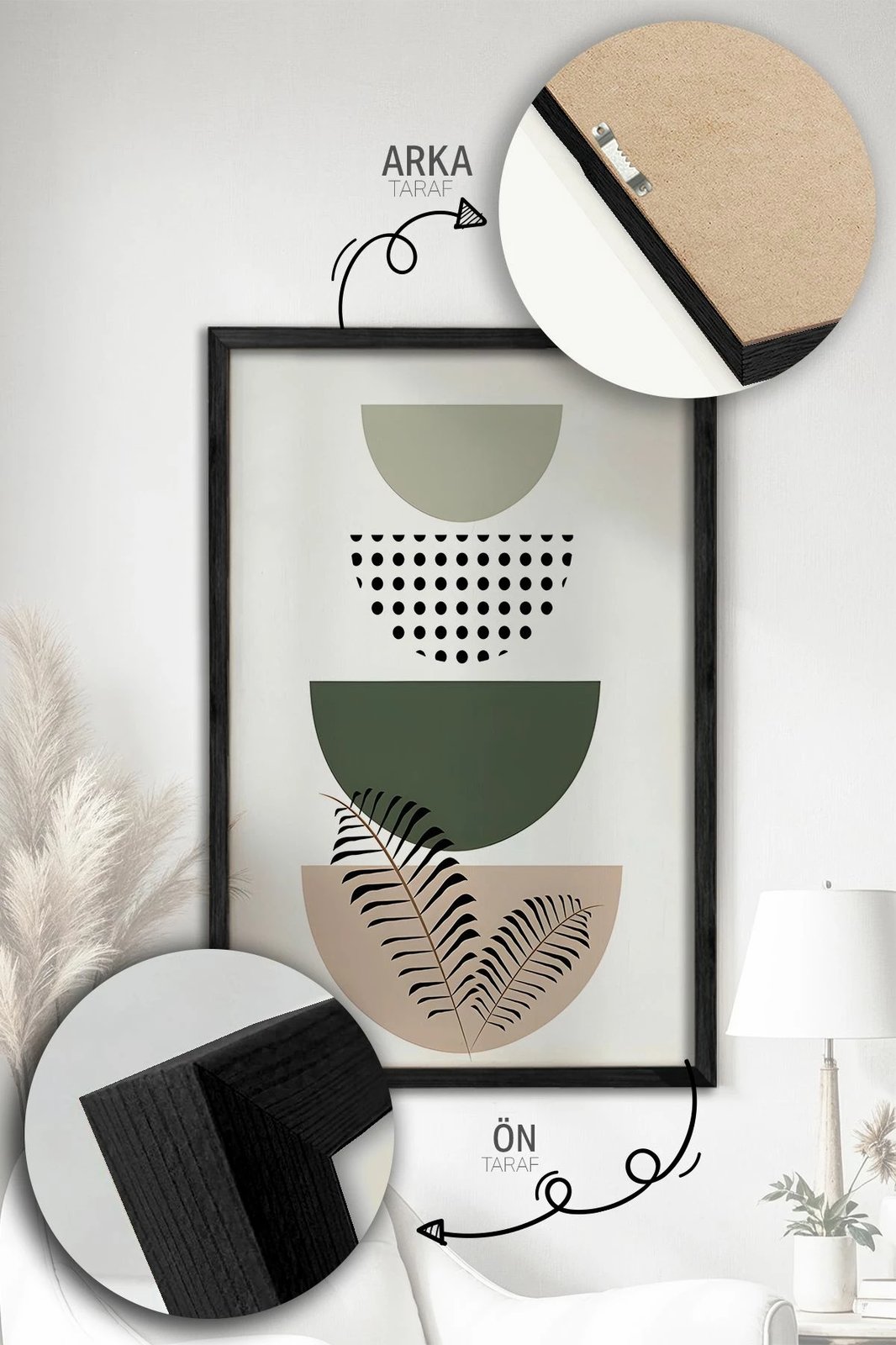 Set pikturash dekorative me kornizë (3 copë), Wallity, Artvmodel10-Siyah