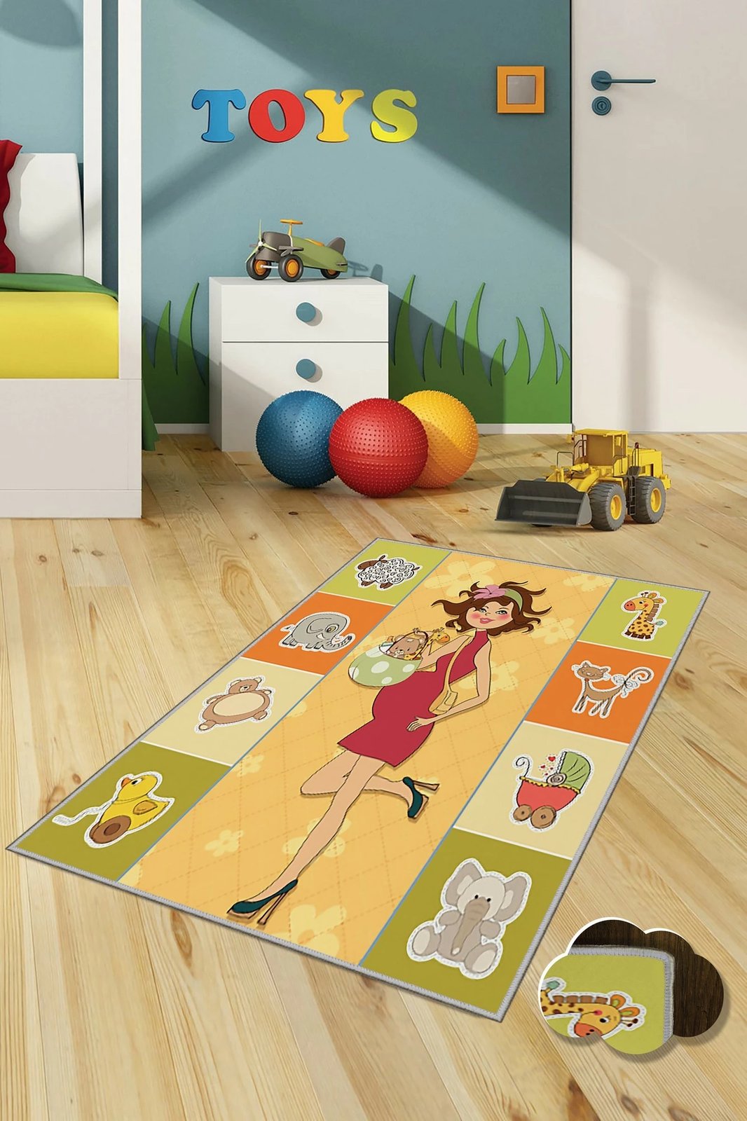 Qilim shumëngjyrësh për fëmijë, 80x120cm, Conceptum Hypnose, KHMFESTO0012KEÇE