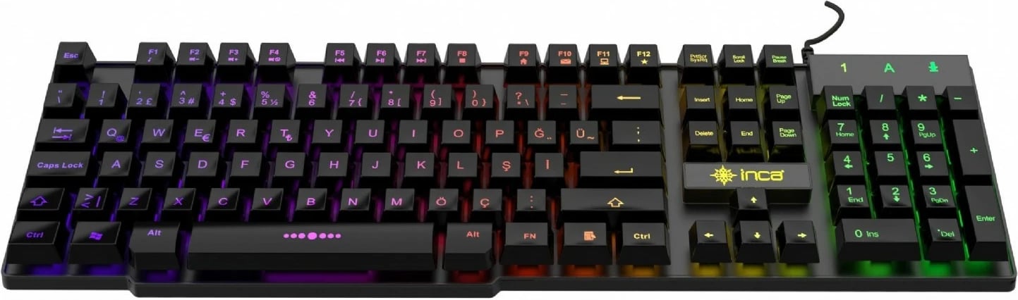 Tastierë gaming Incase IKG-446 Regenbogen, mekanike, RGB, QWERTZ, e zezë