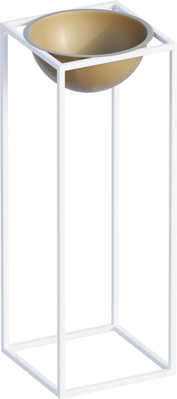 Vazo dekorative, e bardhë dhe ari, GED-021-C