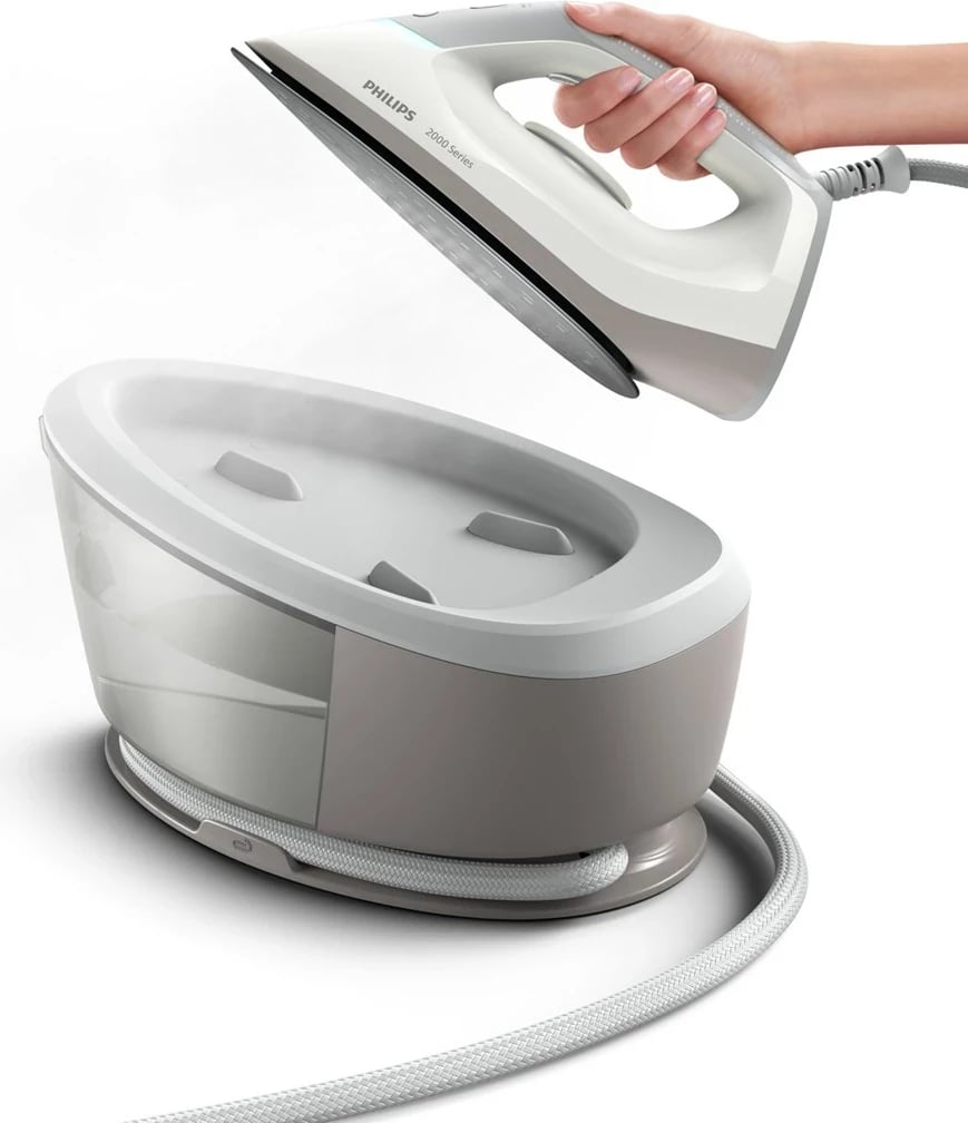 Hekur me avull Philips 2000 Series PSG2000/80, 2400 W, 1.4 L, pllaka qeramike, Gri/Bardhë