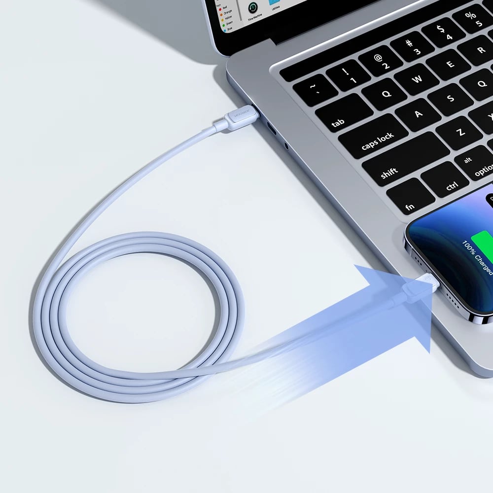 Kabllo Joyroom Multi-Color Series A14, USB-C në Lightning, 1.2m, 20W, Kaltër