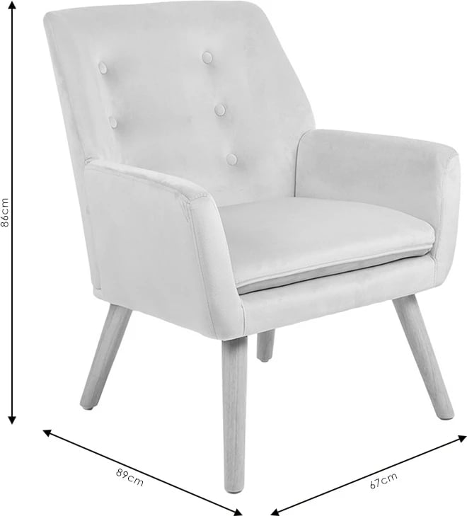 Karrige e rehatshme Likable, pëlhurë gri natyrale, 67x89x86cm