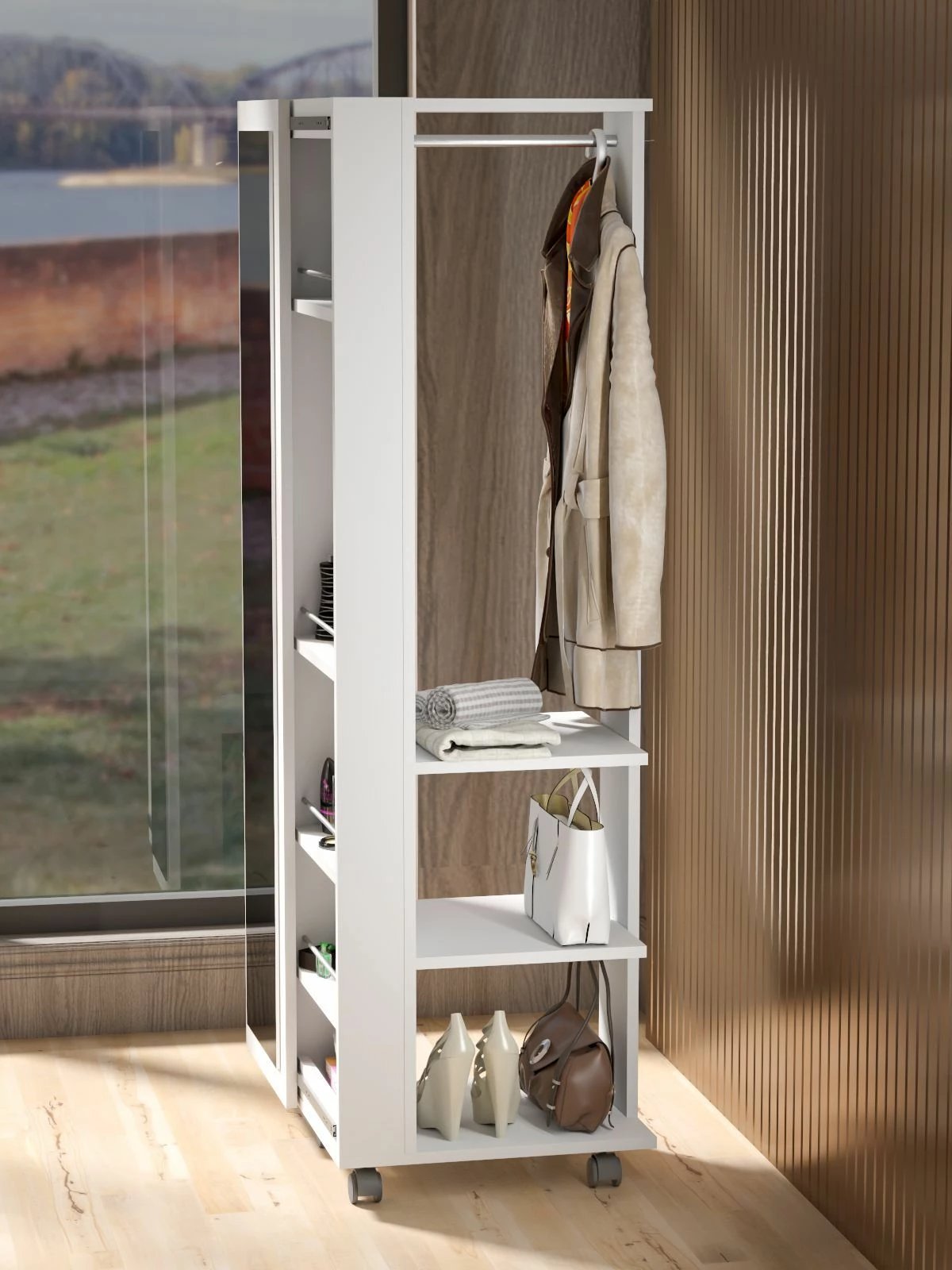 Dollap për stoli, Skye Decor, ngjyrë Atlantic Pine dhe e bardhë, Mirvela