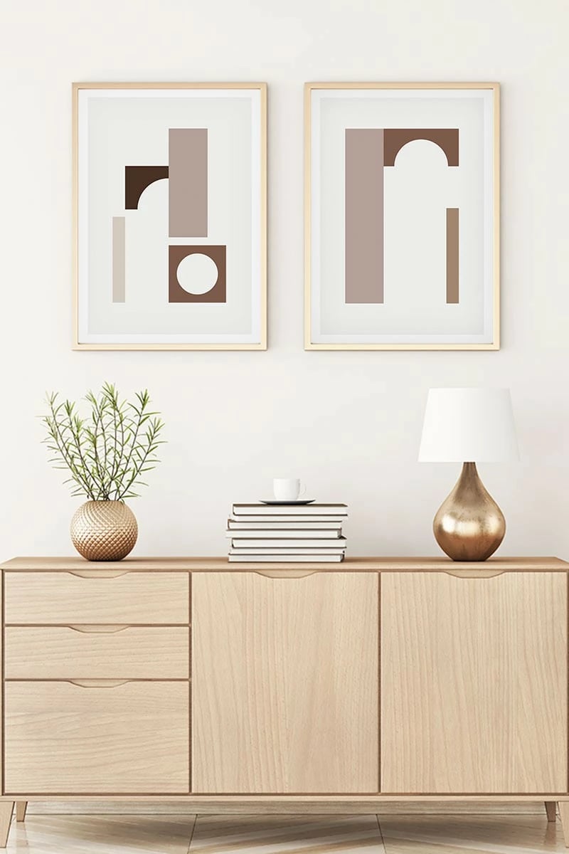 Pikturë dekorative me kornizë, MDF, 2 copë, Wallity, Huhu110, 50x35cm