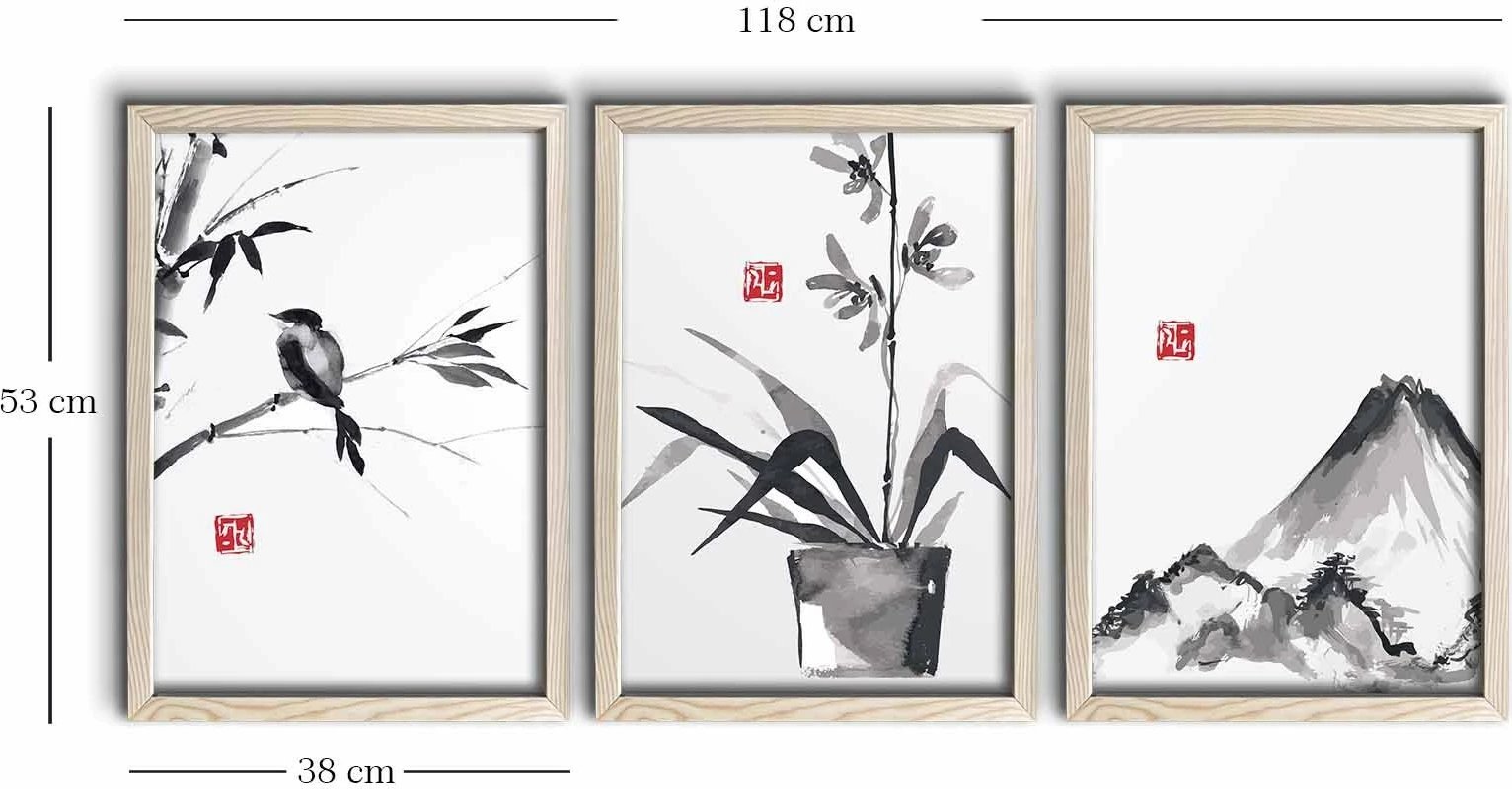 Pikturë dekorative me kornizë MDF (3 copë), Wallity, 3PKCT-002