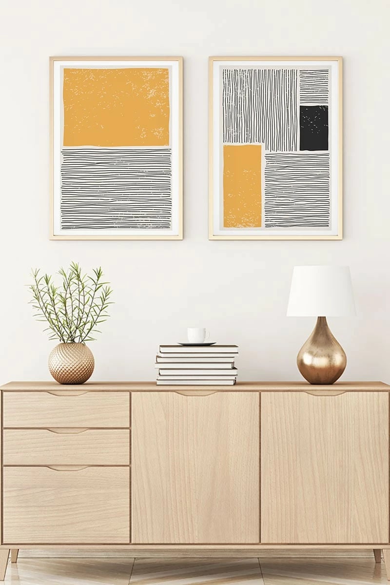 Pikturë dekorative me kornizë MDF (2 copë), Wallity, Huhu130, 20x30cm