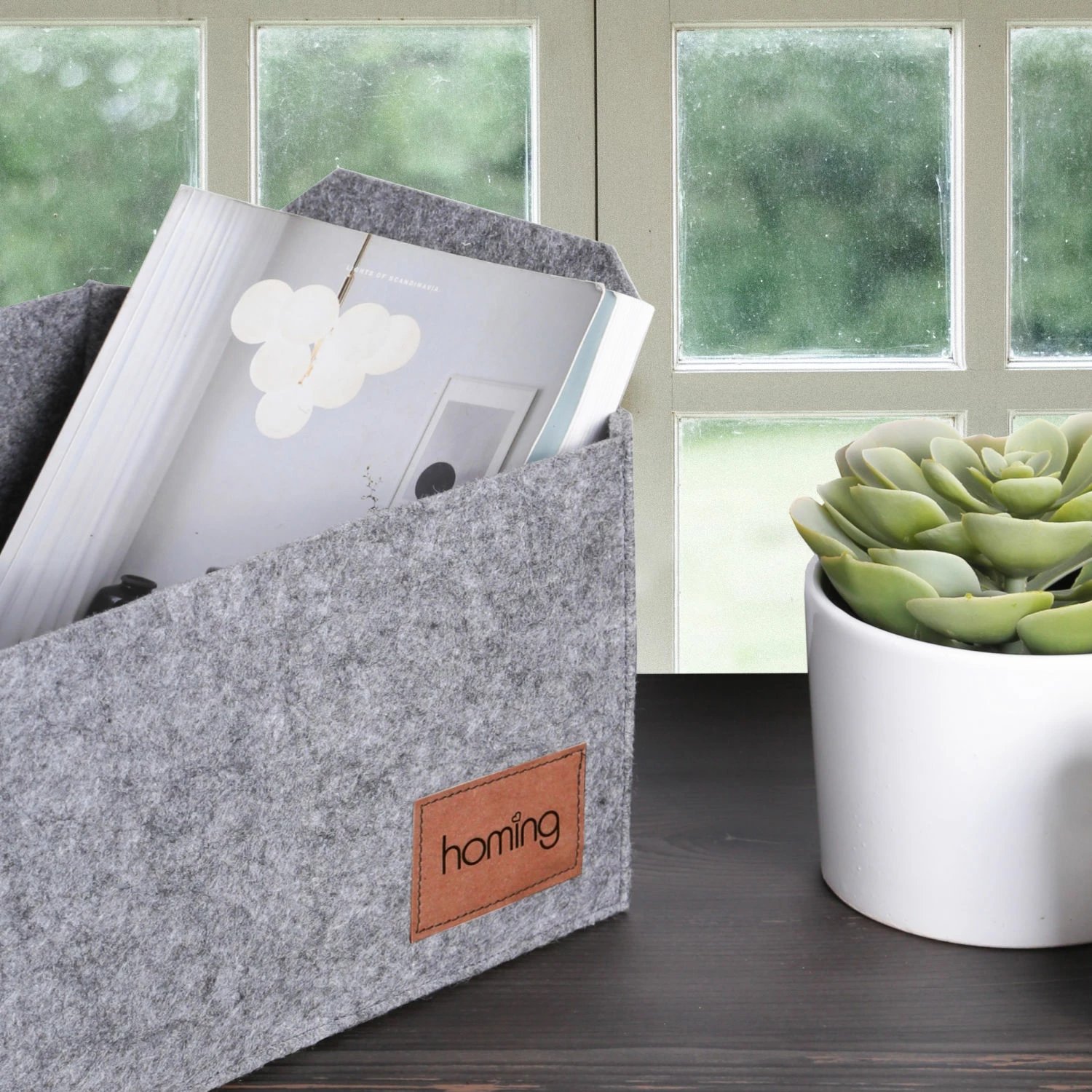 Organizues tavoline prej ndjese, ngjyrë gri, Aberto Design, HMY-6259, 30x20x15cm