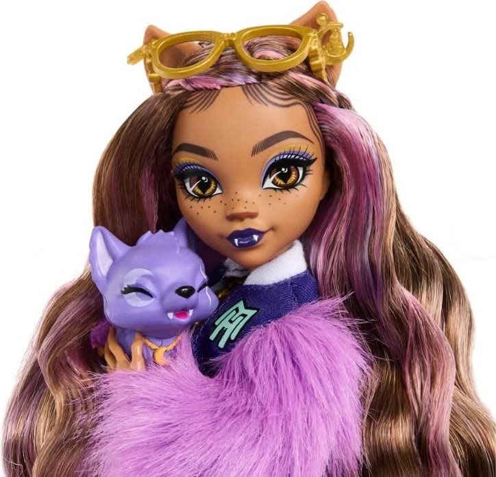 Kukull Monster High Mattel Clawdeen Wolf HRP65 me aksesorë, vjollcë, set