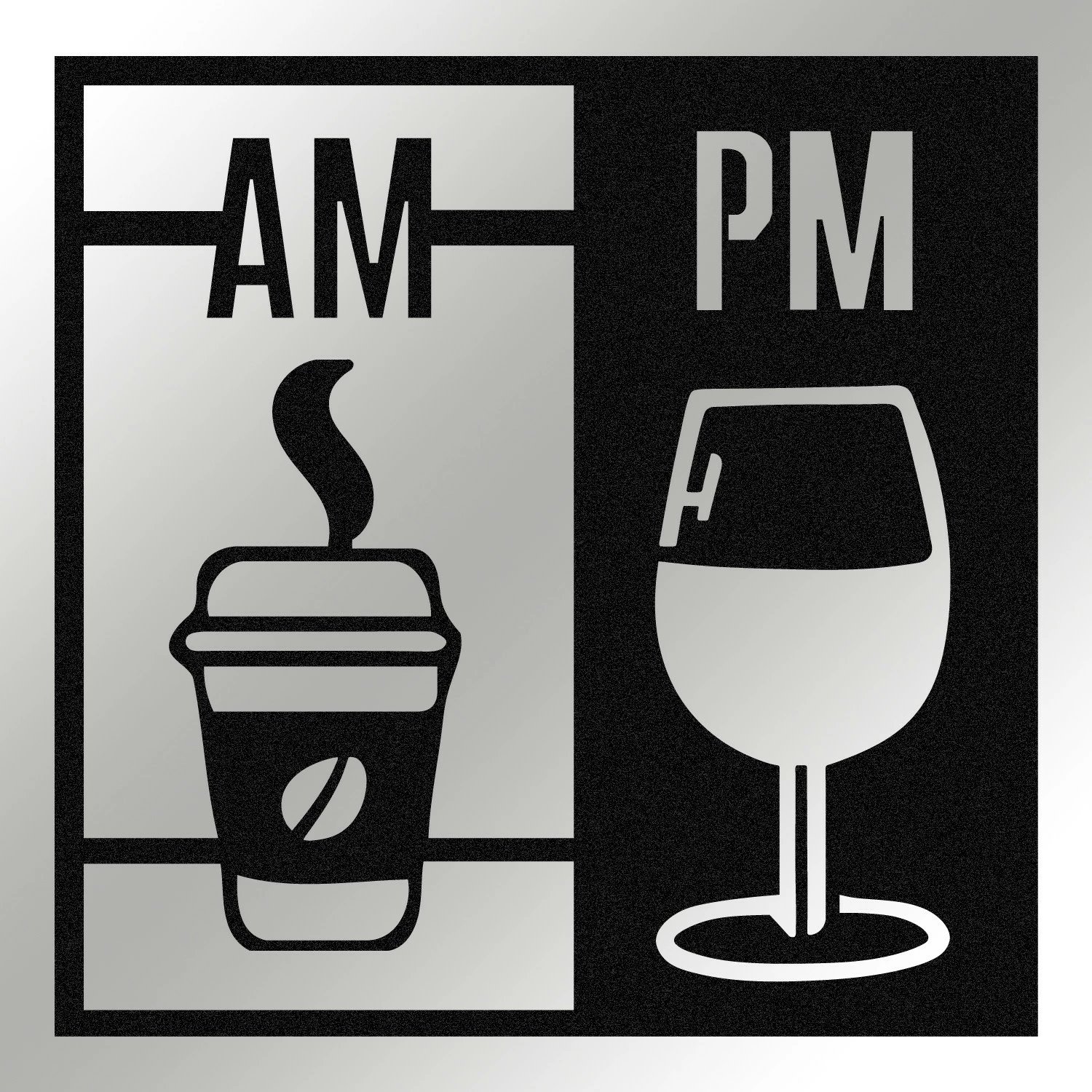 Aksesor dekorativ metalik për mur, Wallity, Selection, ngjyrë e zezë, 52x52cm