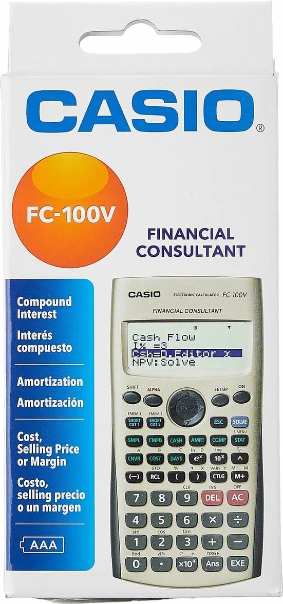 Kalkulator shkencor Casio FC-100V, i zi/gri
