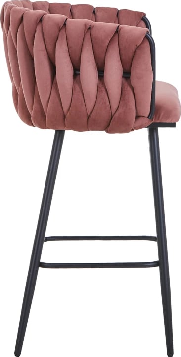 Karrige për bar Vivian, kadife 'rotten apple', këmbë metalike të zeza, set prej 2 copë, 57x50x100cm