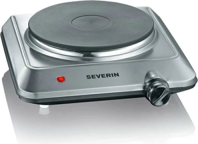 Plitë elektrike një-pllakëshe, Severin, KP1092, trup çelik inox, 325 x 295 x 95 mm, argjendtë