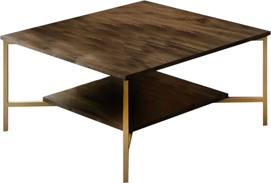 Set mobiljesh për dhomë dite Hanah Home, Gold Line, ngjyrë arrë, e artë