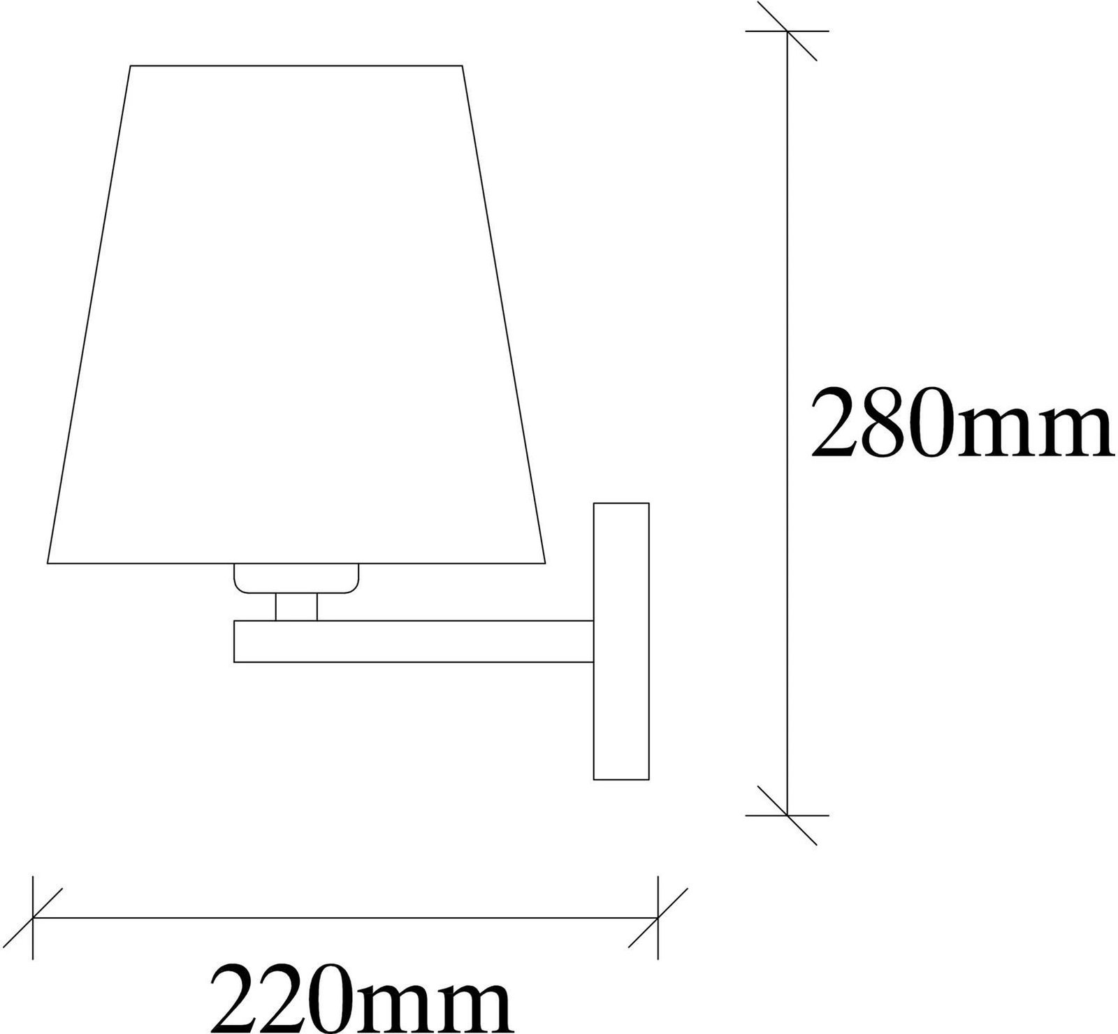 Llambë muri Opviq, Profil - 4662, ngjyrë e zezë, nikel, krem, 18x24x30cm Llambë muri Opviq, Profil - 4662, ngjyrë e zezë, nikel, krem, 18x24x30cm