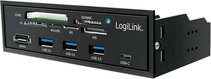 Panel multifunksional 5.25" LogiLink UA0341 me lexues kartash, 3x USB 3.0, USB-C, eSATA, i zi