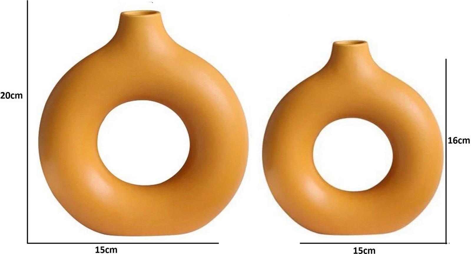 Set vazo dekorative, Evila Originals, stil skandinav, ngjyrë portokalli e butë, 2 copë Set vazo dekorative, Evila Originals, stil skandinav, ngjyrë portokalli e butë, 2 copë