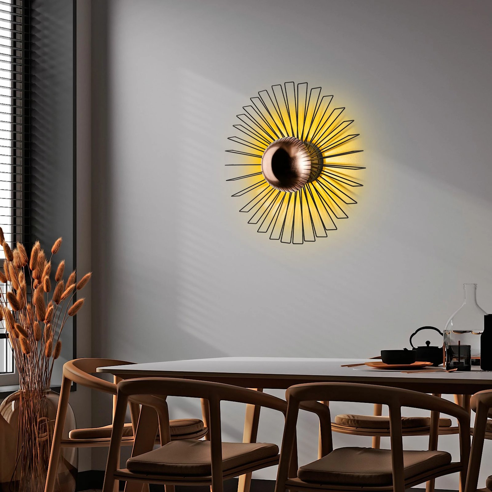 Llambë muri Opviq, Kaya - 15235 - L, ngjyrë e zezë, metal