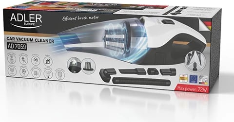 Fshesë me korrent për veturë, Adler, AD 7059, 5500 Pa, 0.45 L, USB‑C/12V, bateri 3600 mAh, LED Fshesë me korrent për veturë, Adler, AD 7059, 5500 Pa, 0.45 L, USB‑C/12V, bateri 3600 mAh, LED