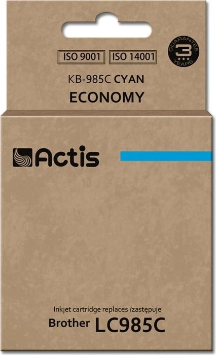 Ngjyrë zëvendësuese Actis KB-985C për printer Brother LC985C, 19.5ml, e kaltër 
