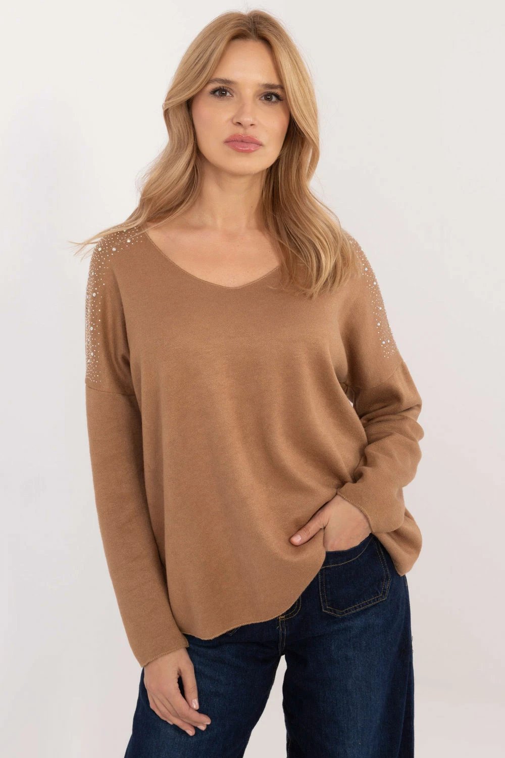 Xhemper për femra Italy Moda 202741, kafe