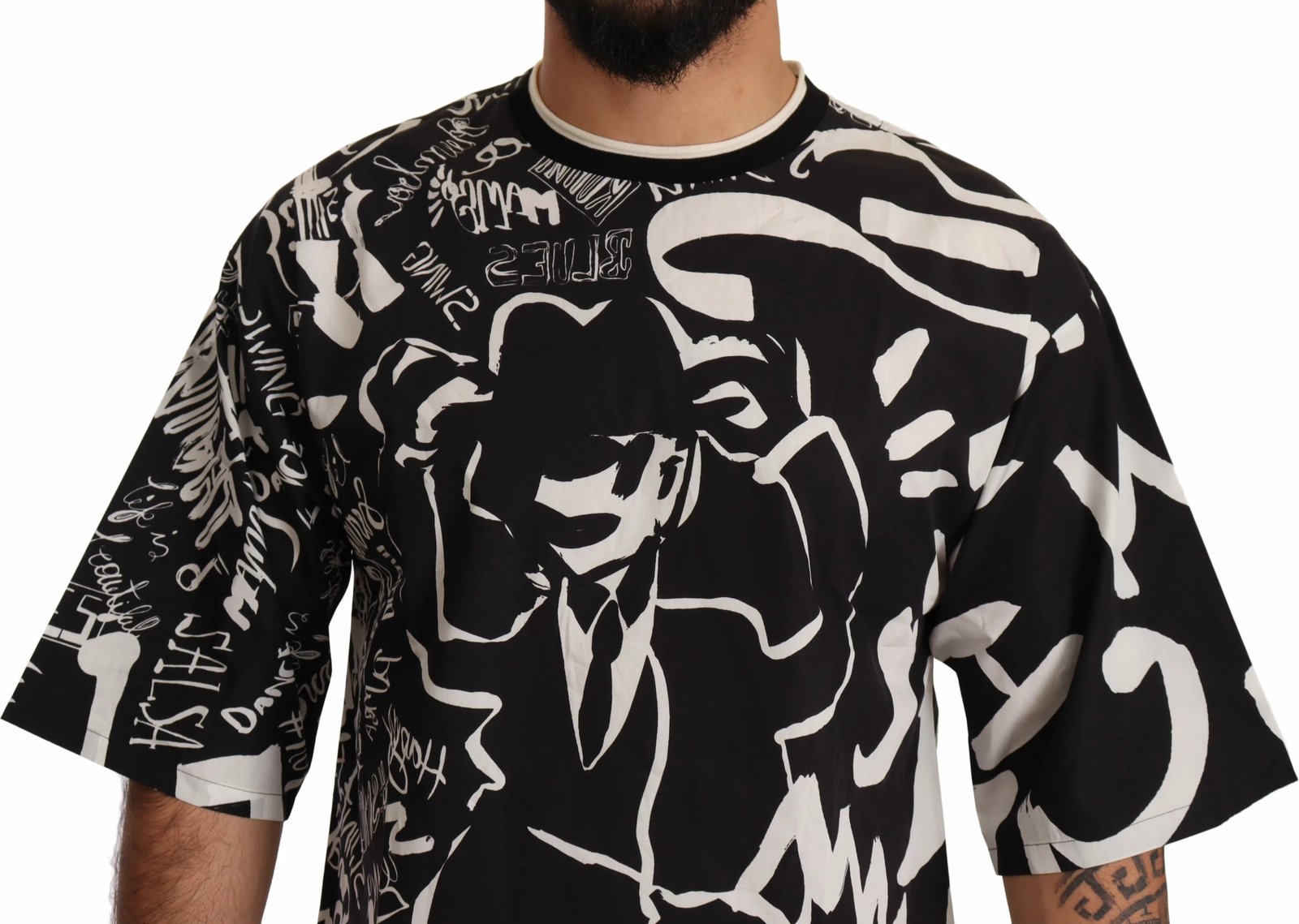 Maicë për meshkuj Dolce & Gabbana, e bardhë/zezë