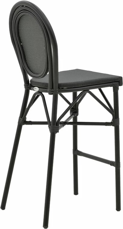 Karrige për bar Dezyan alumini e zezë-textilene e zezë 41.5x53.5x116cm