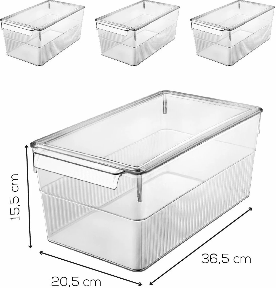 Set organizues për frigorifer (3 copë), Hermia, F-228, transparent