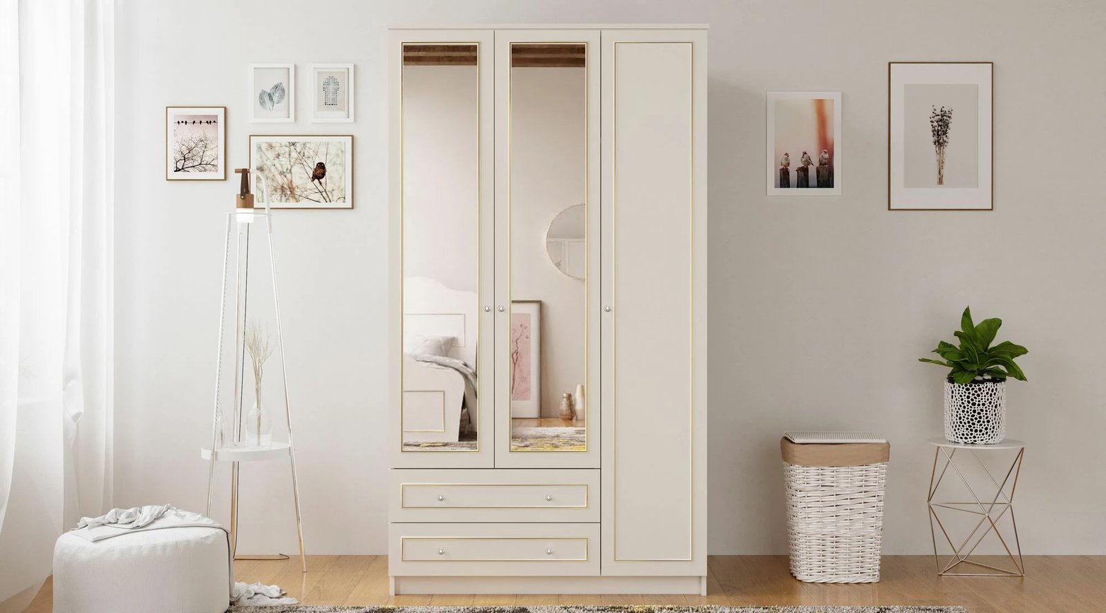 Dollap Skye Decor, Rb-077-02, ngjyrë e bardhë mat