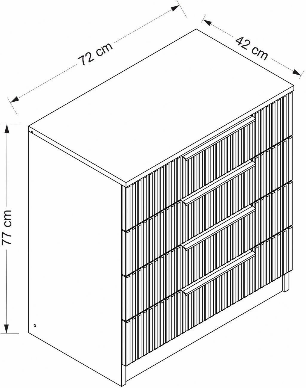 Komodë Hanah Home, Kale, anthracite, 72x77x42cm
