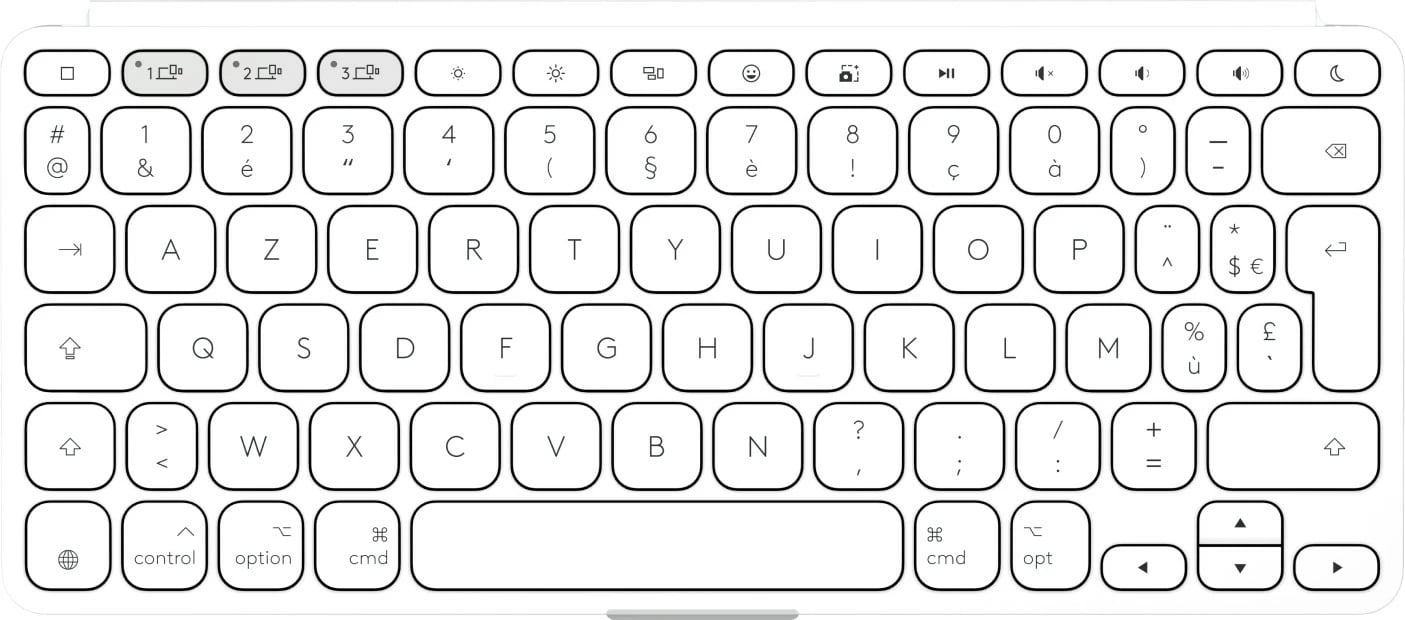 Tastierë mini Logitech Keys-To-Go 2, Bluetooth, AZERTY, e bardhë
