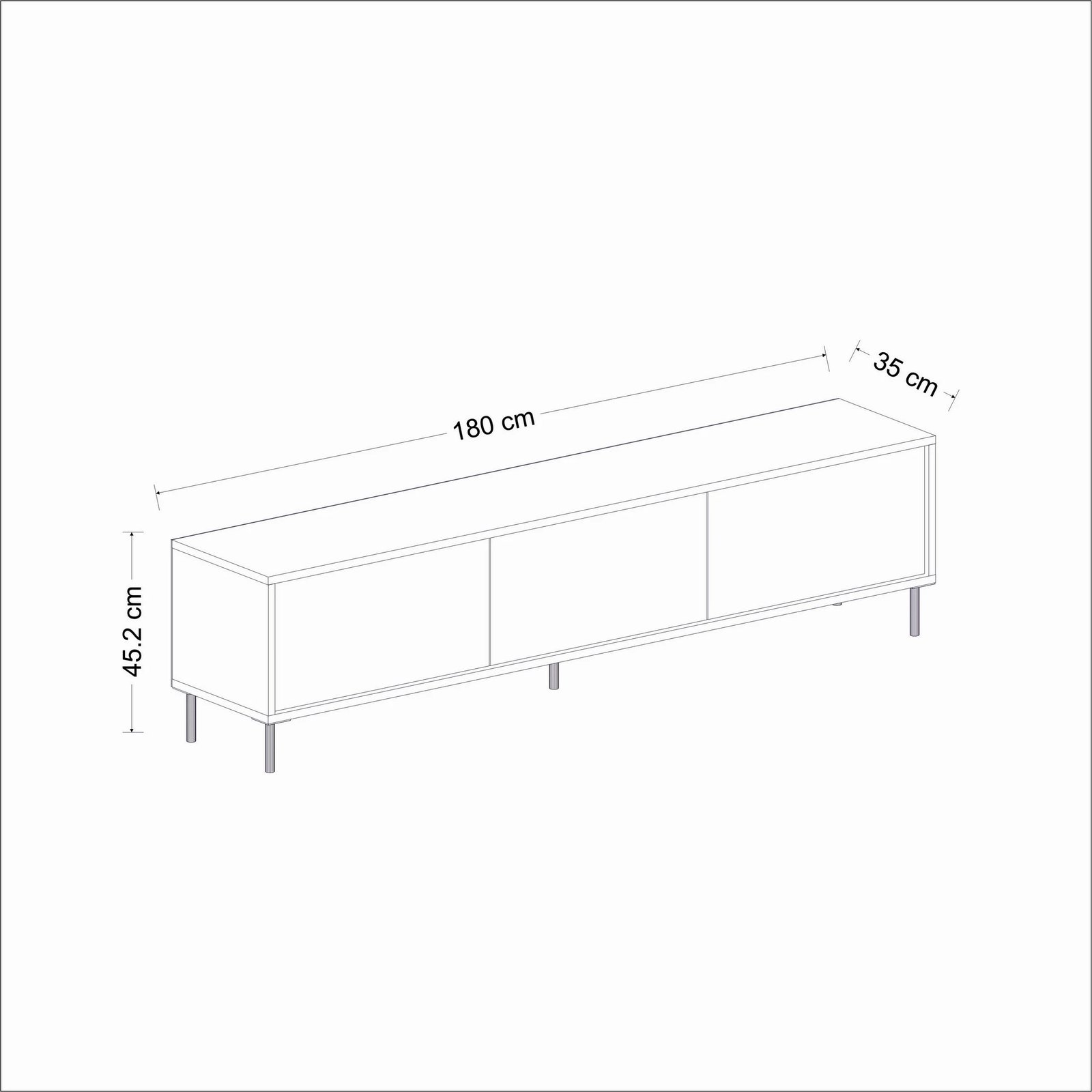Komodë TV Hanah Home, e bardhë, e artë, Imaj