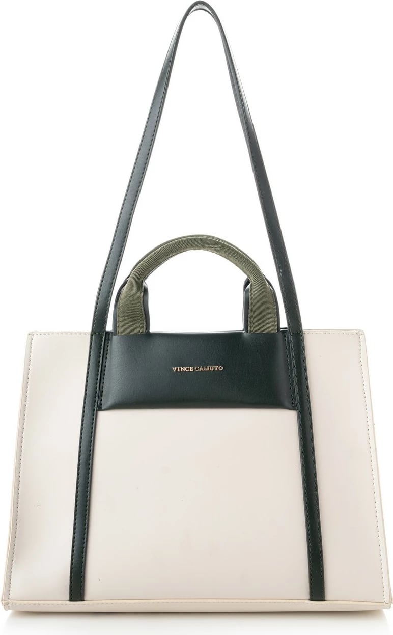 Tote bag Vince Camuto, Umbria, krem dhe e gjelbër e errët
