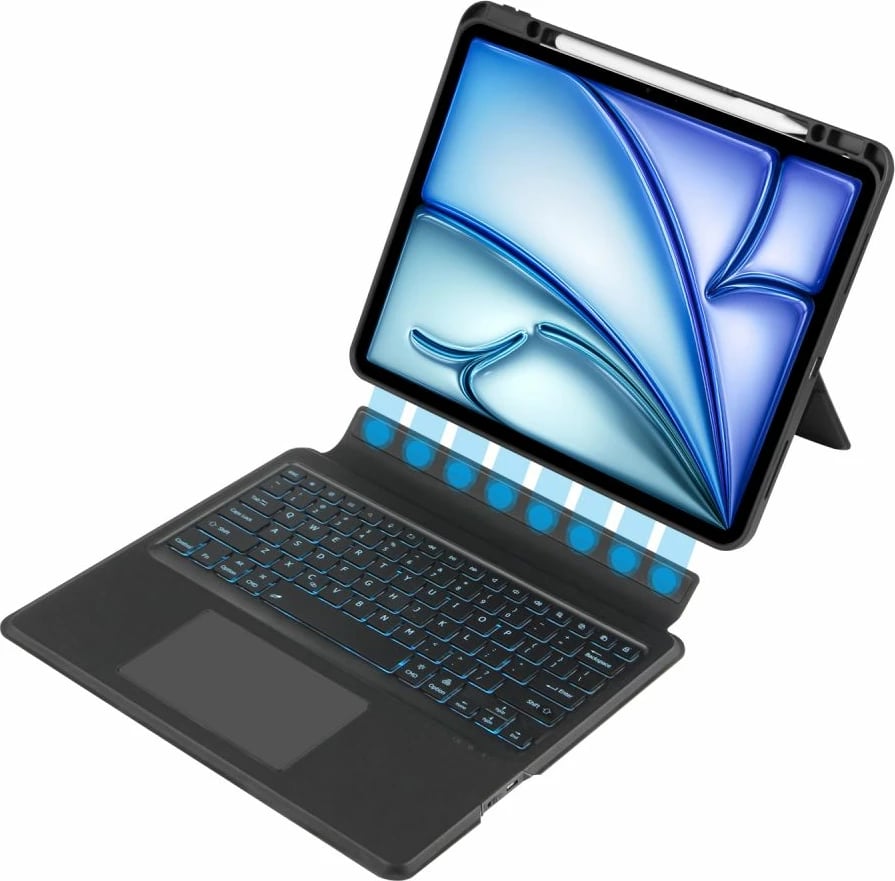 Mbështjellës me tastierë Tech-Protect SC Mag Pen për iPad Air 13" (2024), i zi, me touchpad
