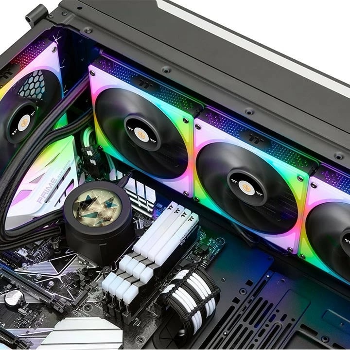 Kasë ftohëse me ujë Thermaltake Toughliquid Ultra 420 RGB, 3 ventilatorë, ekran LCD, e zezë