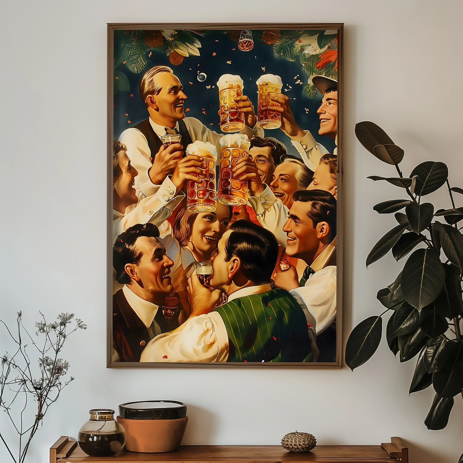 Pikturë dekorative me kornizë MDF, shumëngjyrëshe, HUM072