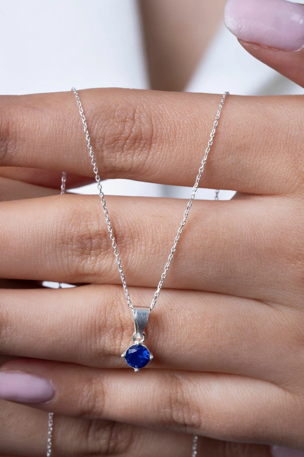 Qafore argjendi Elika Silver, ngjyrë blu e errët, ELKMD50602