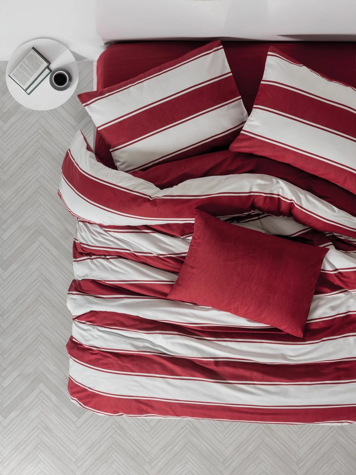 Set mbulesë jorgan XXL njësh, ngjyrë e kuqe dhe e bardhë, L'essentiel, Jolly